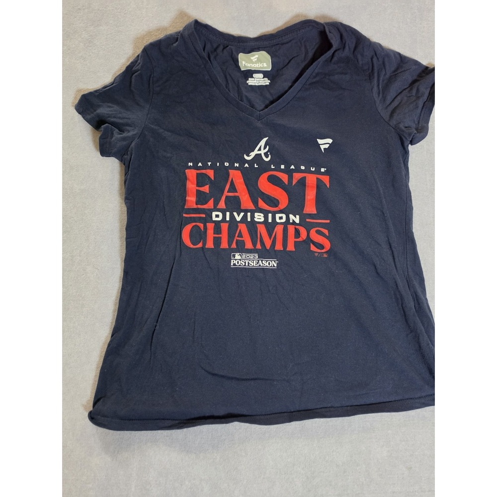 Fanatics Atlanta Braves T-Shirt Short Sleeve Blue Womens M MLB